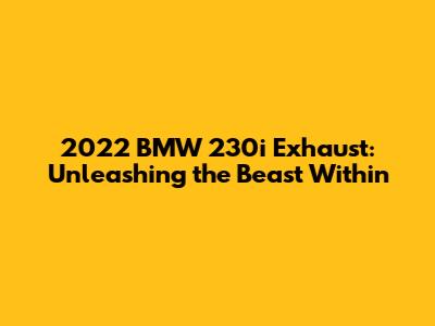 2022 BMW 230i Exhaust: Unleashing the Beast Within