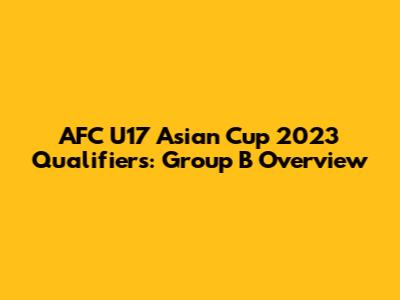 AFC U17 Asian Cup 2023 Qualifiers: Group B Overview