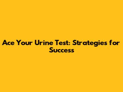 Ace Your Urine Test: Strategies for Success