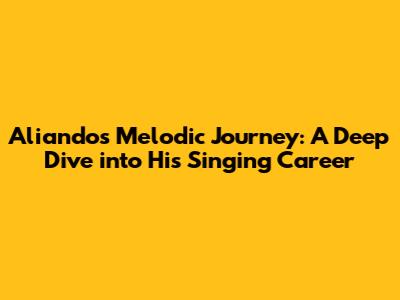 Aliando's Melodic Journey: A Deep Dive into His Singing Career
