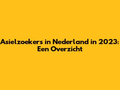Asielzoekers in Nederland in 2023: Een Overzicht