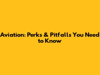 Aviation: Perks & Pitfalls You Need to Know