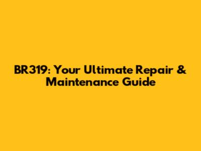 BR319: Your Ultimate Repair & Maintenance Guide