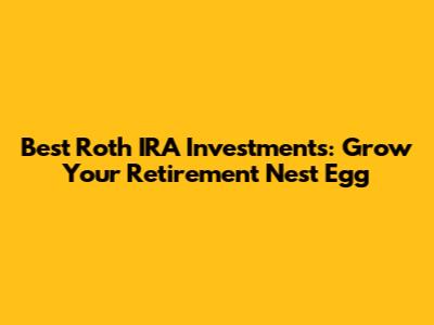 Best Roth IRA Investments: Grow Your Retirement Nest Egg