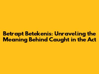 Betrapt Betekenis: Unraveling the Meaning Behind "Caught in the Act"