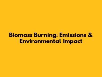 Biomass Burning: Emissions & Environmental Impact