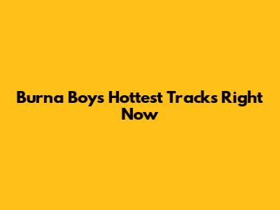 Burna Boy's Hottest Tracks Right Now