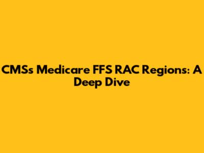 CMS's Medicare FFS RAC Regions: A Deep Dive