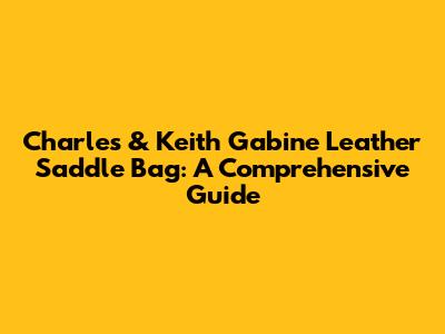 Charles & Keith Gabine Leather Saddle Bag: A Comprehensive Guide