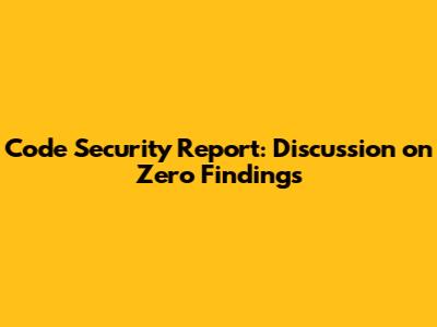 Code Security Report: Discussion on Zero Findings