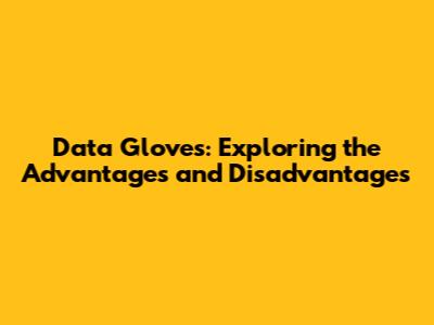 Data Gloves: Exploring the Advantages and Disadvantages