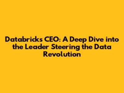 Databricks CEO: A Deep Dive into the Leader Steering the Data Revolution