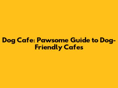 Dog Cafe: Pawsome Guide to Dog-Friendly Cafes