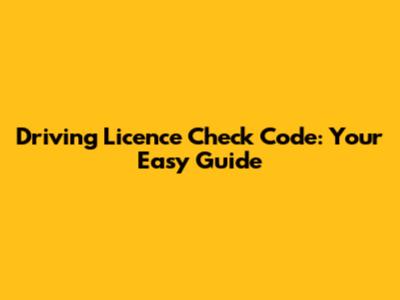 Driving Licence Check Code: Your Easy Guide