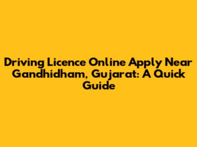Driving Licence Online Apply Near Gandhidham, Gujarat: A Quick Guide