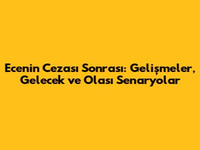Ece'nin Cezası Sonrası: Gelişmeler, Gelecek ve Olası Senaryolar