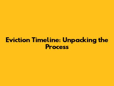 Eviction Timeline: Unpacking the Process