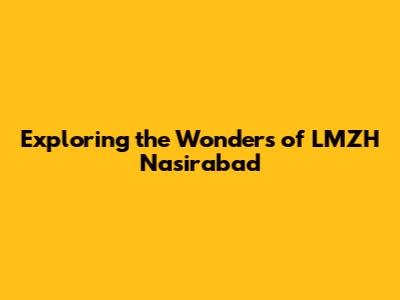 Exploring the Wonders of LMZH Nasirabad