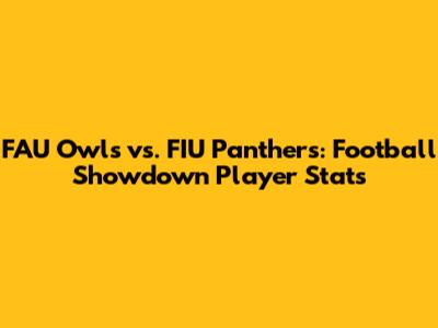 FAU Owls vs. FIU Panthers: Football Showdown Player Stats