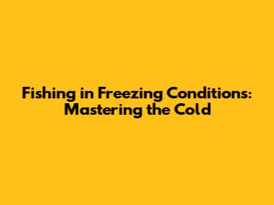 Fishing in Freezing Conditions: Mastering the Cold