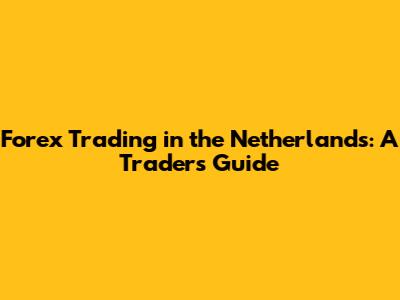 Forex Trading in the Netherlands: A Trader's Guide