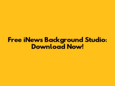 Free iNews Background Studio: Download Now!