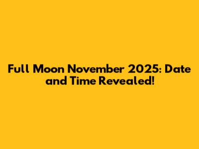Full Moon November 2025: Date and Time Revealed!