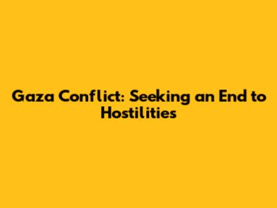 Gaza Conflict: Seeking an End to Hostilities