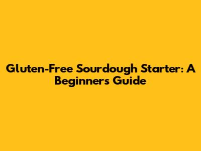 Gluten-Free Sourdough Starter: A Beginner's Guide