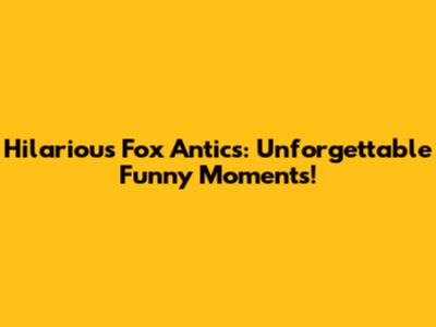 Hilarious Fox Antics: Unforgettable Funny Moments!