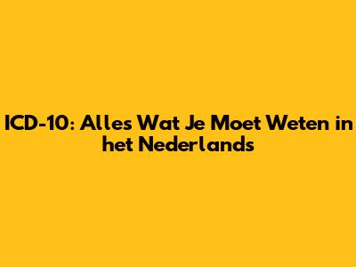ICD-10: Alles Wat Je Moet Weten in het Nederlands