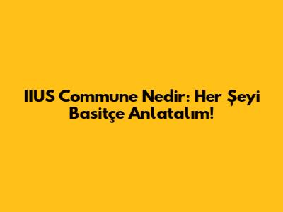 IIUS Commune Nedir: Her Şeyi Basitçe Anlatalım!