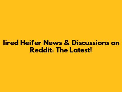Iired Heifer News & Discussions on Reddit: The Latest!