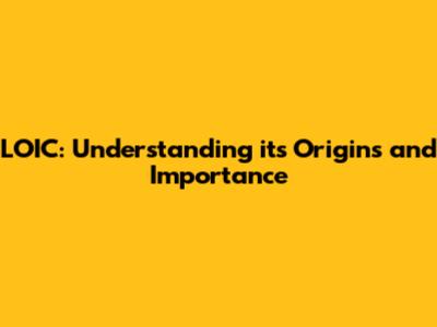 L'OIC: Understanding its Origins and Importance