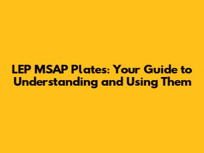 LEP MSAP Plates: Your Guide to Understanding and Using Them