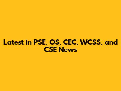 Latest in PSE, OS, CEC, WCSS, and CSE News