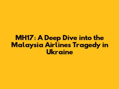 MH17: A Deep Dive into the Malaysia Airlines Tragedy in Ukraine