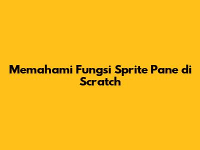 Memahami Fungsi Sprite Pane di Scratch