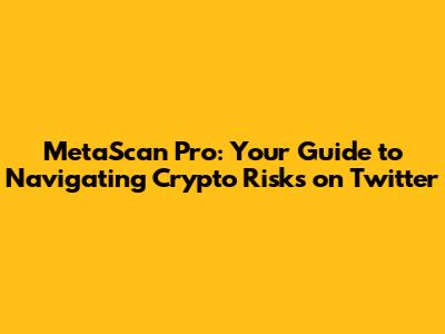 MetaScan Pro: Your Guide to Navigating Crypto Risks on Twitter