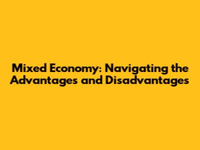 Mixed Economy: Navigating the Advantages and Disadvantages
