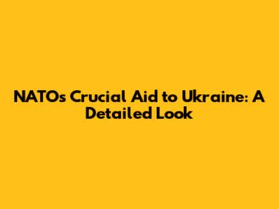 NATO's Crucial Aid to Ukraine: A Detailed Look