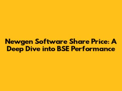 Newgen Software Share Price: A Deep Dive into BSE Performance