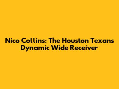 Nico Collins: The Houston Texans' Dynamic Wide Receiver