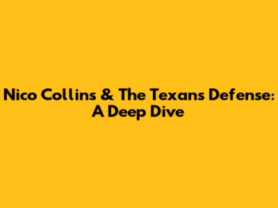 Nico Collins & The Texans Defense: A Deep Dive