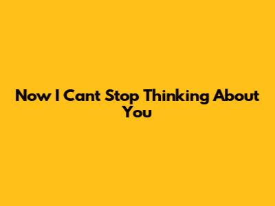 Now I Can't Stop Thinking About You