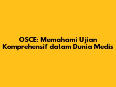 OSCE: Memahami Ujian Komprehensif dalam Dunia Medis