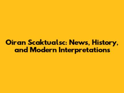 Oiran Scaktualsc: News, History, and Modern Interpretations