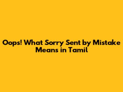 Oops! What 'Sorry Sent by Mistake' Means in Tamil