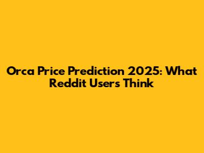 Orca Price Prediction 2025: What Reddit Users Think