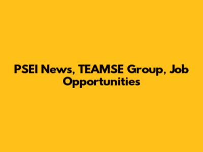 PSEI News, TEAMSE Group, Job Opportunities